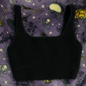 Babaton Black Ribbed Tank Top